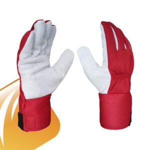 Luva Jardinagem Vaqueta C/Punho Motosserra - KLM Luvas